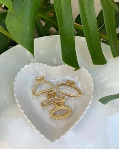 Kit Com 3 Presilhas Piranha Prendedor Cabelo Metal