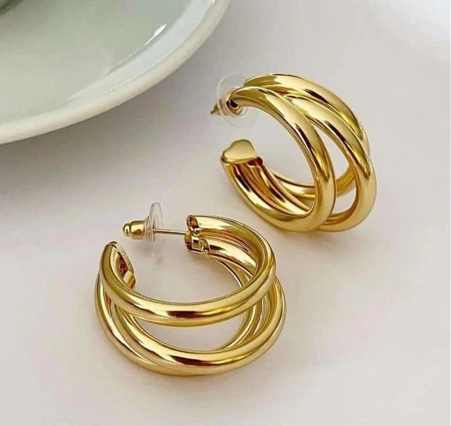 Brincos Para Tres Furos Na Orelha Argola