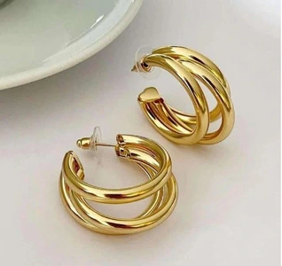 Brincos Para Tres Furos Na Orelha Argola