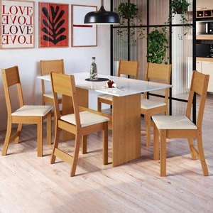 Conjunto Sala de Jantar com Mesa e 6 Cadeiras