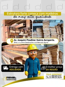 Peniel Construções & Madeireira, localizada em Bom Jesus - PI, especializada em materiais para c